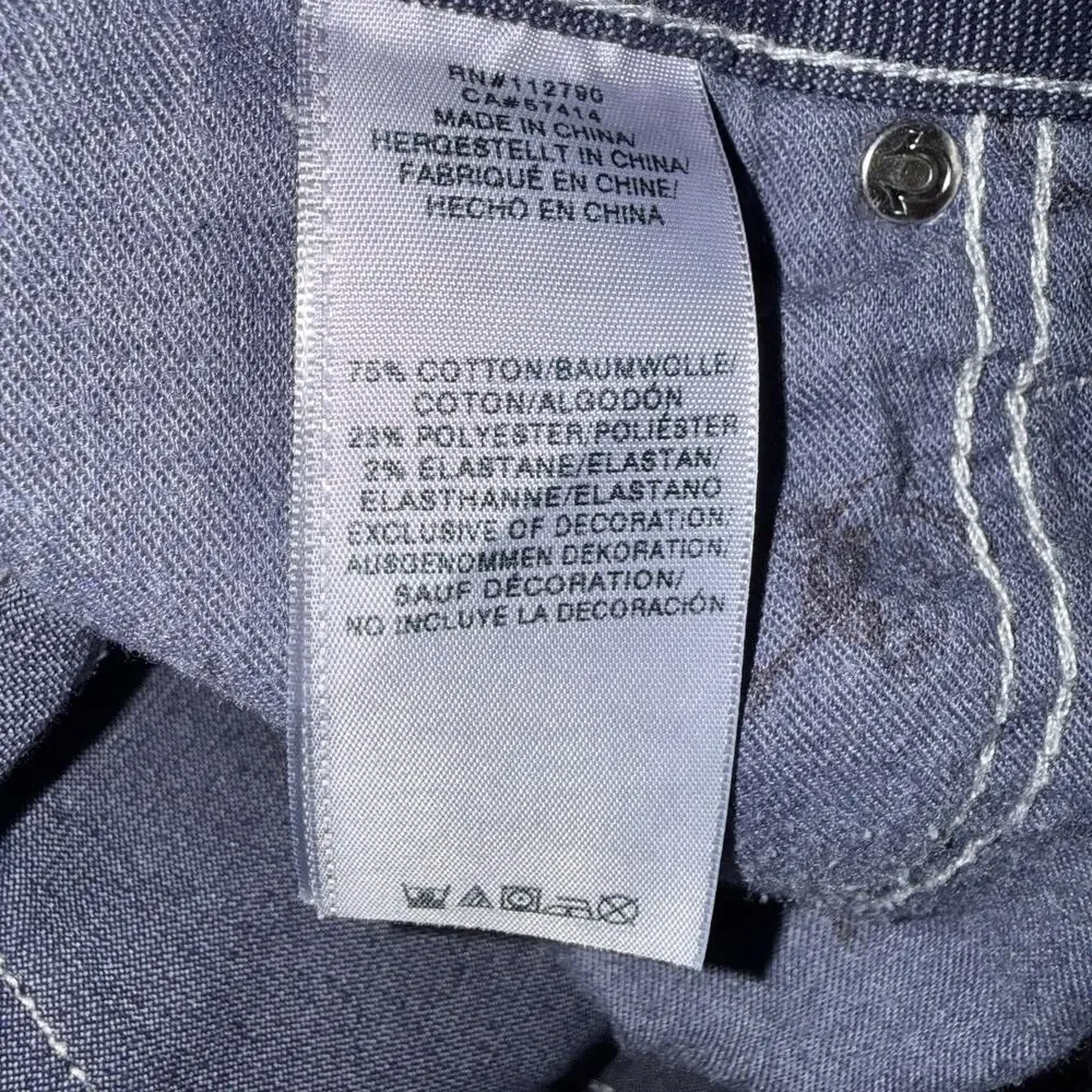 True Religion Ricky Blue Corduroy White Stitch Flap Pocket Jean USA Sz 32X29